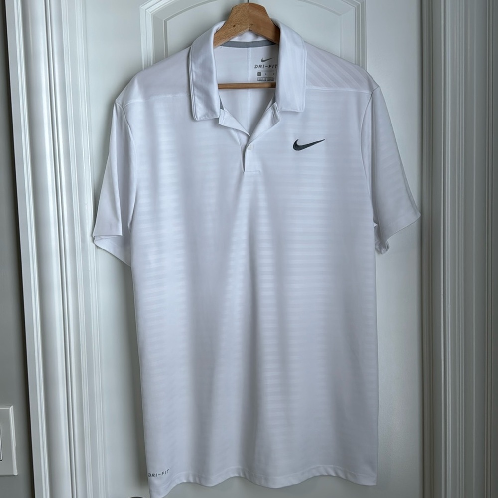 Men’s Nike dri-fit white polo, size Large